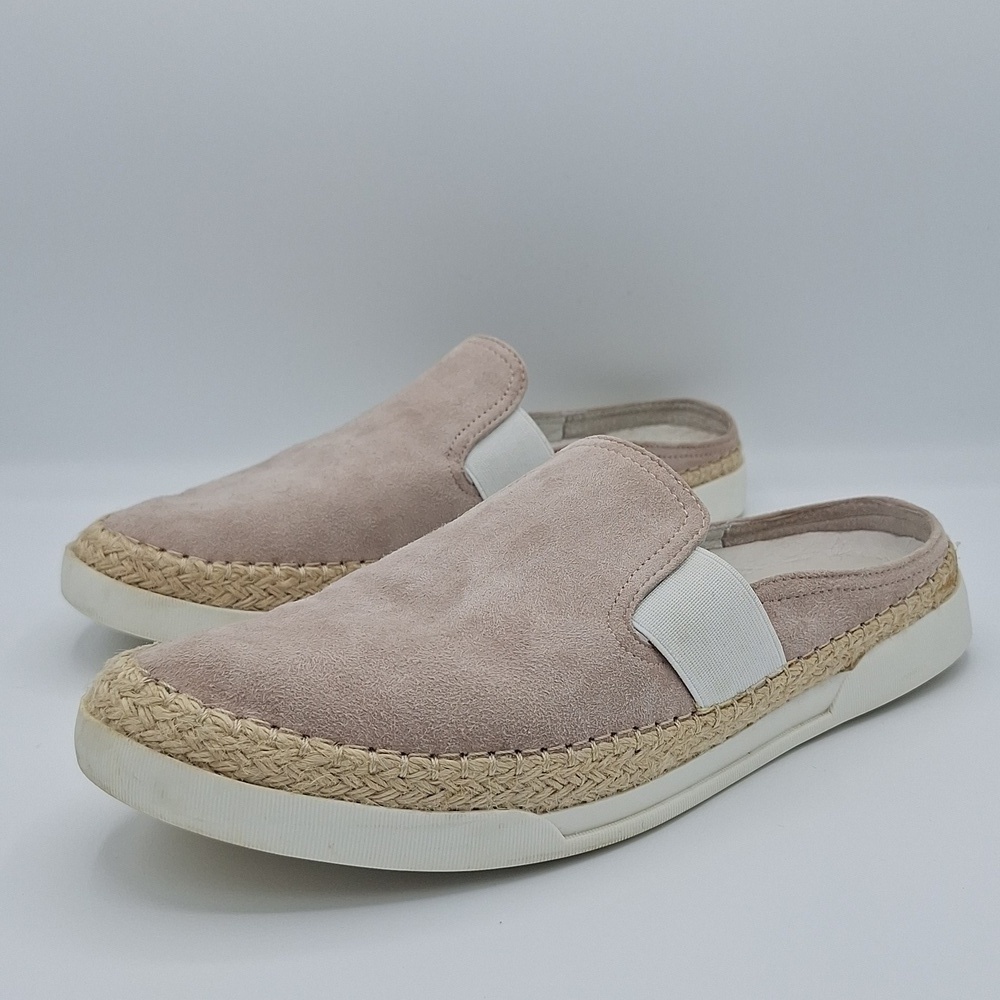 Johnston & Murphy Blush Suede Slip-On Mules